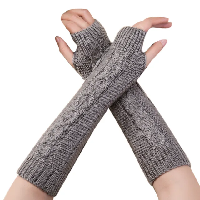 Women Fingerless Gloves Unisex Men Women Knitted Fingerless Winter