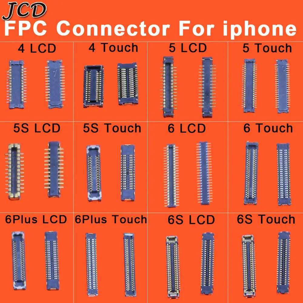 JCD For iPhone 4 5 5S 6 6S 6Plus LCD Display Touch Screen Digitizer Battery FPC Connector On Motherboard | Мобильные телефоны и