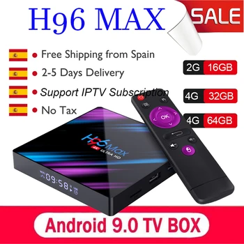 

Original H96 Max-3318 1080P Smart TV Set Top Box Android 32GB64GB for Youtube Neflix WiFi Bluetooth Media Player Spain Warehouse