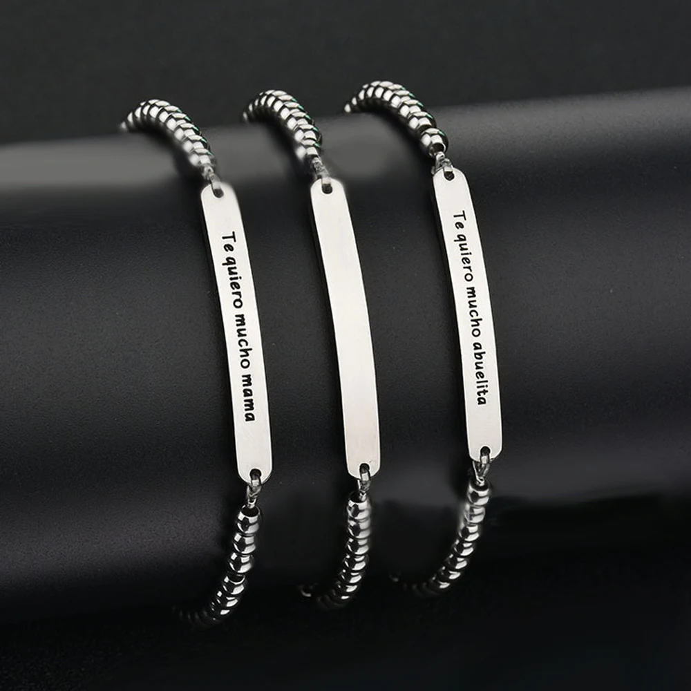 Испанский Титановый шар эластичный браслет изогнутый нержавеющая сталь День матери DIY ювелирные изделия