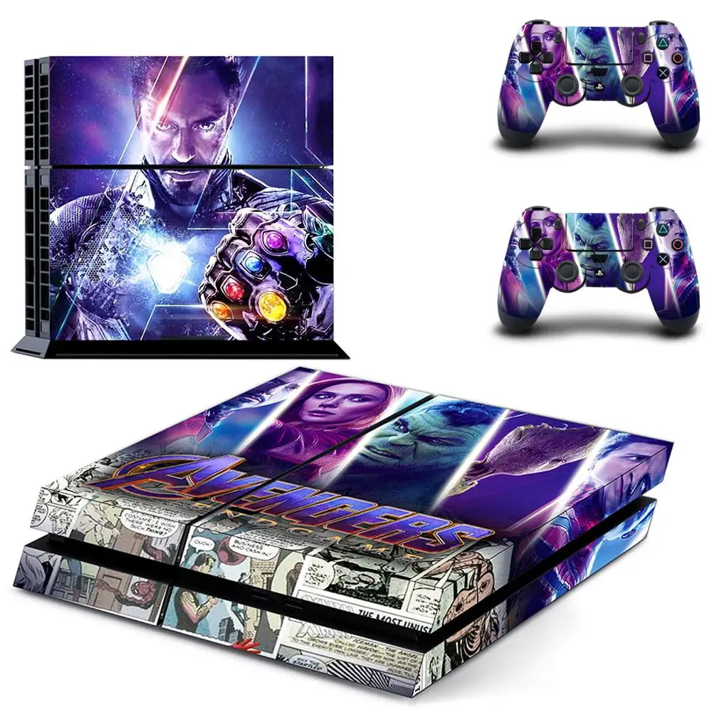 Мстители эндигра полное покрытие лицевые панели наклейка для PS4 Наклейка для playstation 4 консоль и контроллеры наклейка для PS4 виниловая наклейка
