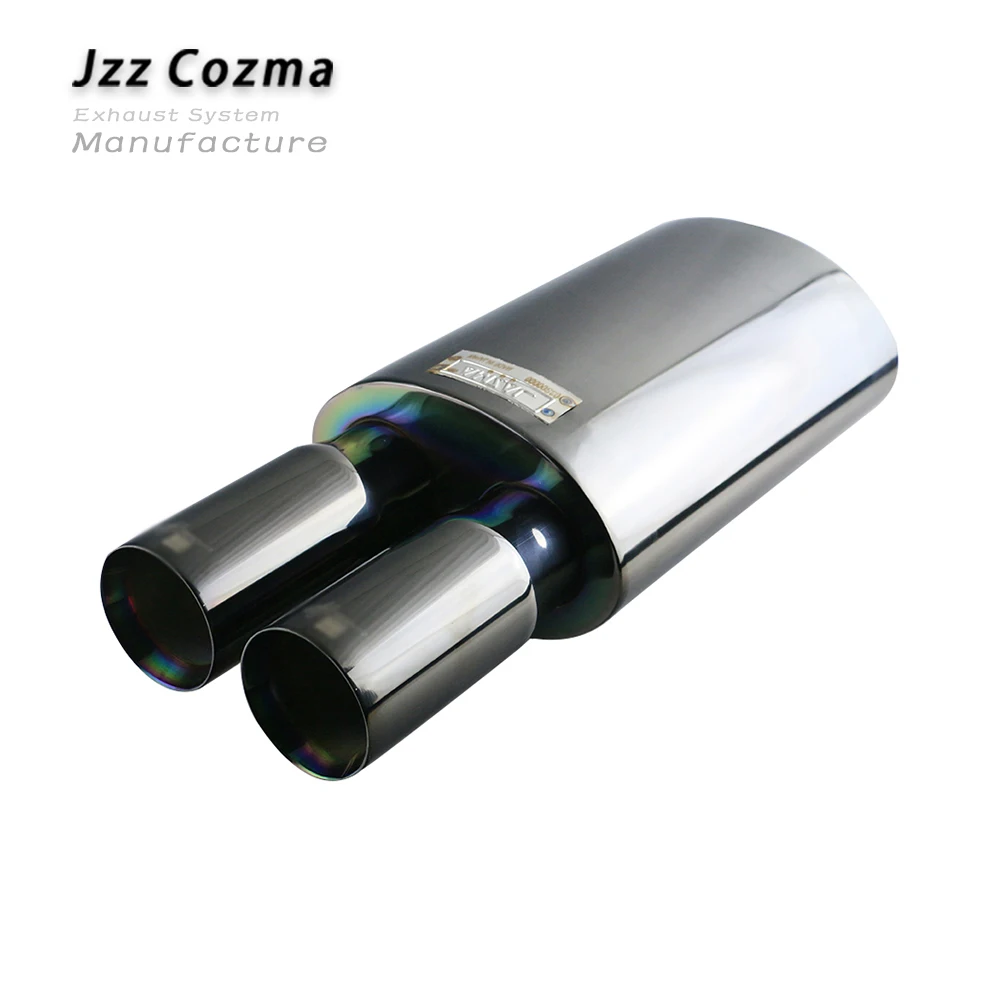 JZZ Универсальный 2," из нержавеющей стали 201 черный автомобильный глушитель для выхлопа Обеспечивает громкий звук 3" Двойной выход турбо сопла