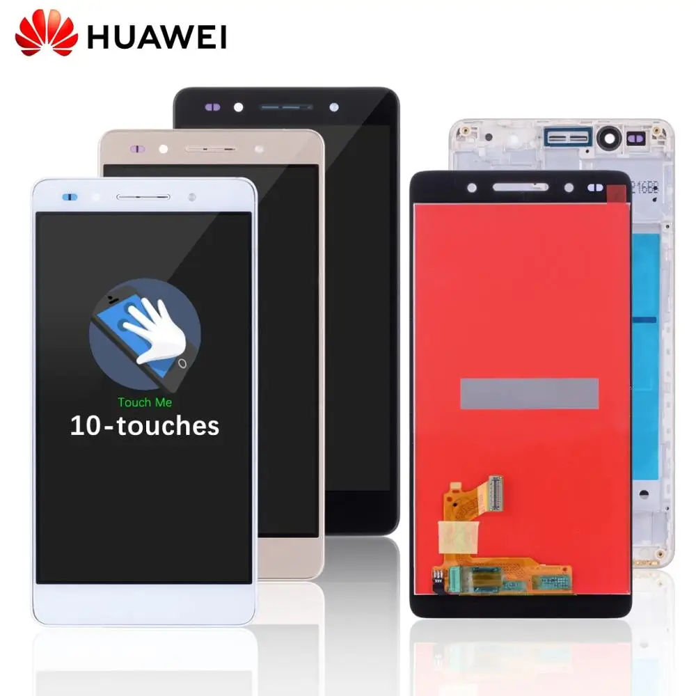 Скидка Дисплей для HUAWEI Honor 7 LCD в сборе с тачскрином на рамке Оригинал 5.2 белый золото черный