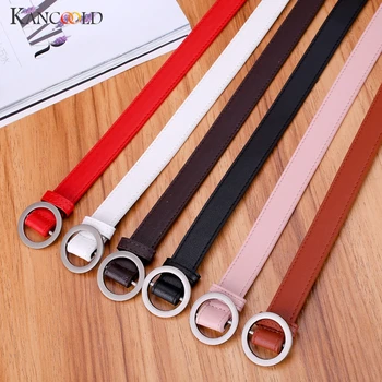 

KANCOOLD Elegant Skinny Waist Belt Women Belt Candy Color Thin Leather Narrow Waistband Dress Accessories Decorative Beltsbelt