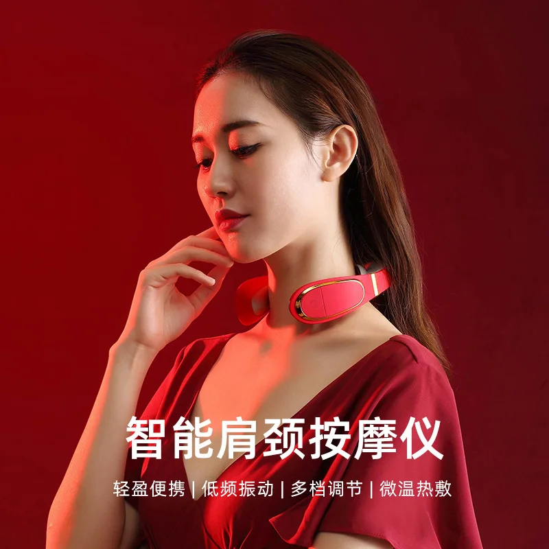 

New Style Halter Smart Neck Massager Portable Remote Control Multi-functional Adjustable Magnetic Thermal Soothing Massage Instr