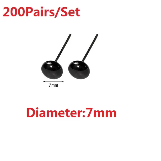 7mm 200 пар/компл. 3 мм~ 10 мм DIY аксессуары черных кругов под глазами животных игрушки Пластик глаз вязаная кукла шерсть 2019NEW профессиональный Прочный высокого качества - Цвет: 7mm