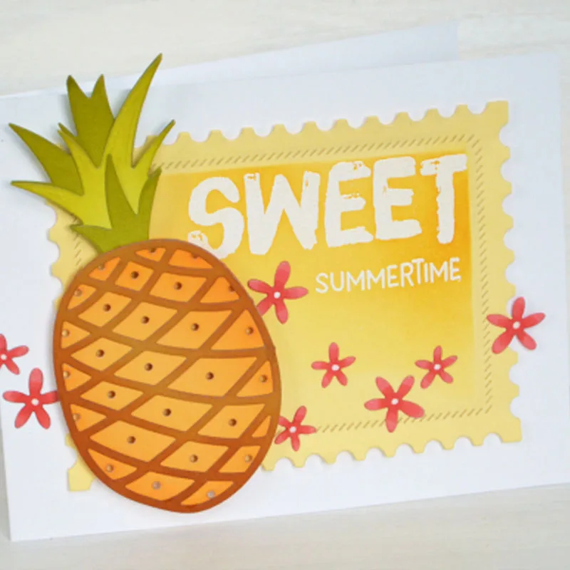Cutting Dies Fruits Pineapple Cherry Lemon Bird Horse Mixed Geometry Tag Scallop Lace Edge Doodle Cover Frame 2020 #22