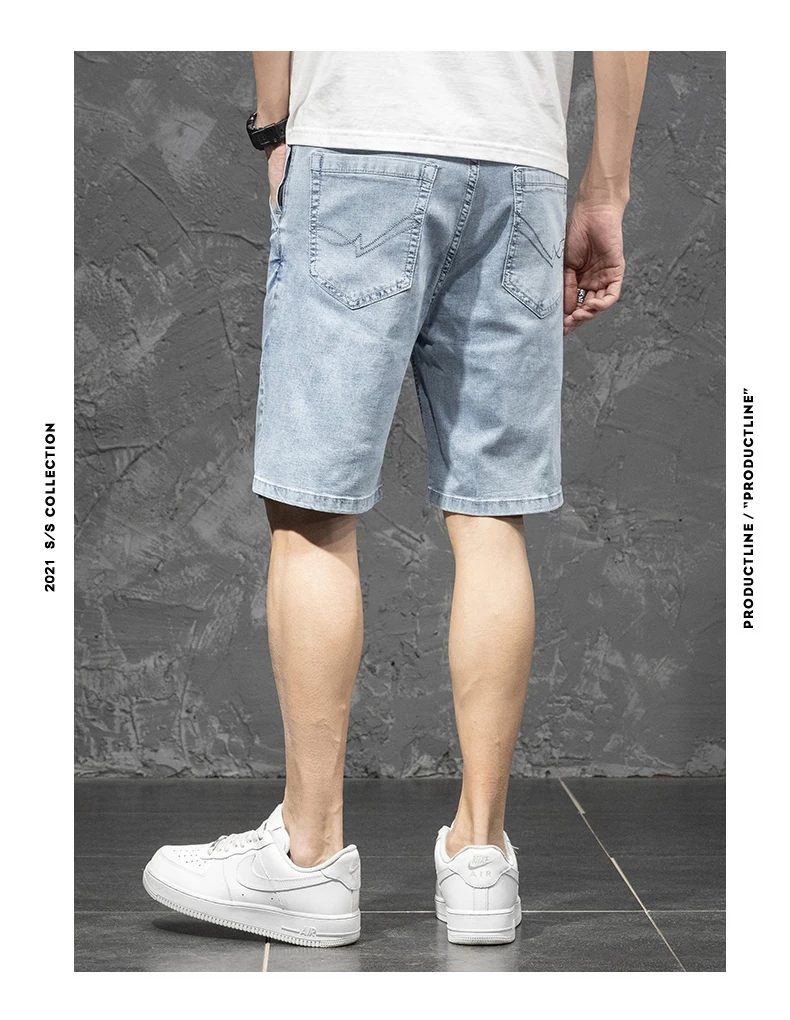 2020 Summer New Men's Slim Fit Short Jeans Fashion Cotton Stretch Vintage Denim Shorts Grey Blue Short Pants Male Brand Clothes best men's casual shorts