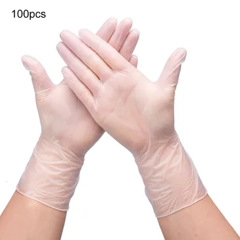 

100pcs/lot Disposable PVC Gloves Universal Cleaning Work Finger Gloves Protective Home Food Cosmetic for Safety