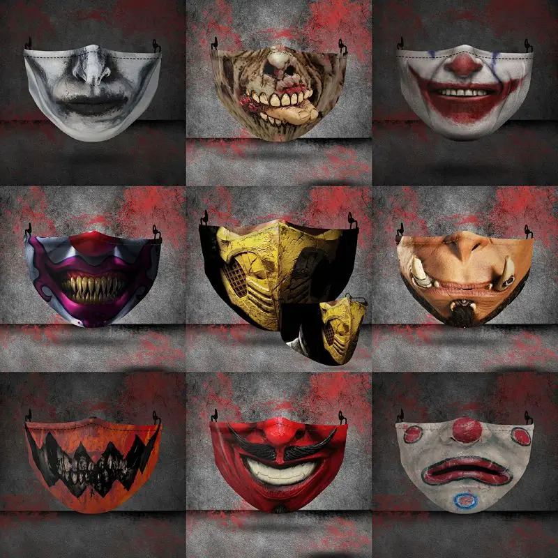 Маска для косплея Mortal Kombat Ninja Scorpion взрослых Пылезащитная моющаяся забавная маска