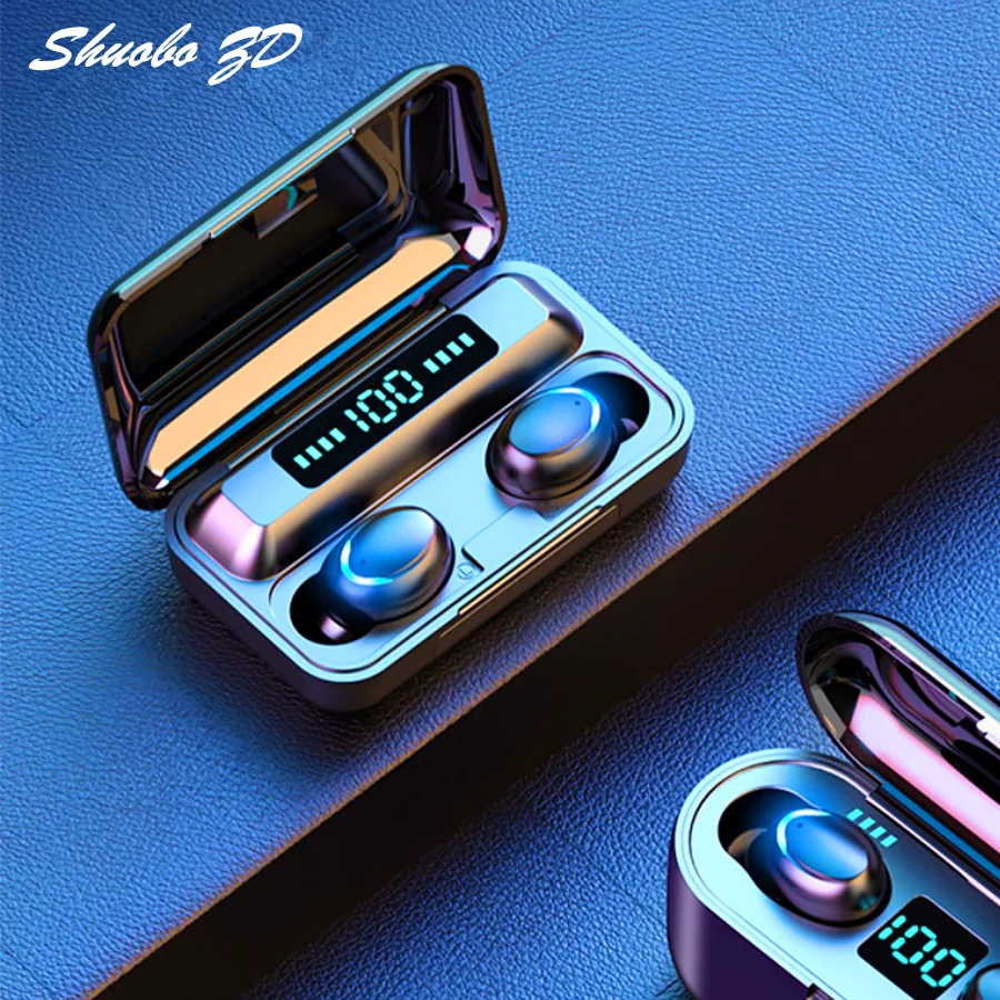 ShuoboZD F9 TWS отпечатков пальцев сенсорные Bluetooth наушники, HD стерео беспроводные наушники, шумоподавление игровая гарнитура