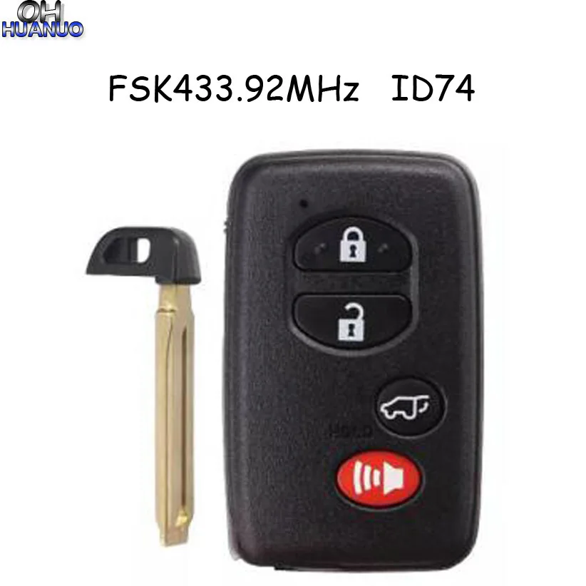 Умный дистанционный ключ 3+ 1 кнопка FSK433.92MHz-5290-ID74-WD03 WD04-для Lexus для Toyota Camry Reiz Pardo 2010-2013 TOY48