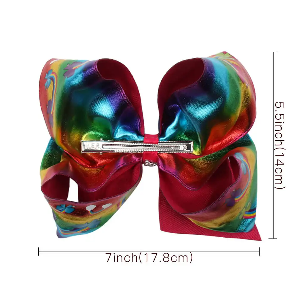 " Jojo Siwa JOJO бант зажим для волос для девочек Градиент Радуга кожа большие волосы банты заколки Танцевальная Вечеринка Детские аксессуары для волос