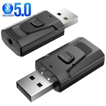 

Mini Bluetooth 5.0 Receiver 3.5mm Auido Transmitter AUX USB Reciver with Mic for Handsfree Wireless Multi-function Audio Adapter