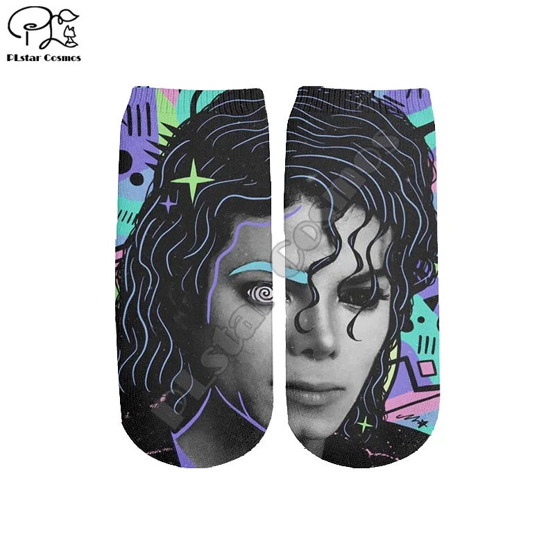 PLstar Cosmos Drop shipping Michael Jackson fashion 3DPrint Women/men/boy/girl Harajuku Colorful casual Short Ankle Socks Style3