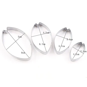 

4 Pieces Cake Petal Molds Stainless Steel Biscuit Baking Tulips Flower Petal Cutter Fondant Cakes Mould Cake Tools