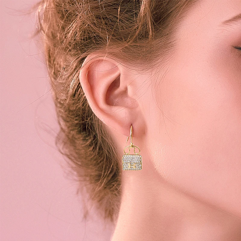 

Temperament Small and Fresh Hanging Earrings 2020 Fashion Handbag Drop Earrings Summer Jewelry Girls GIfts Drop Shipping