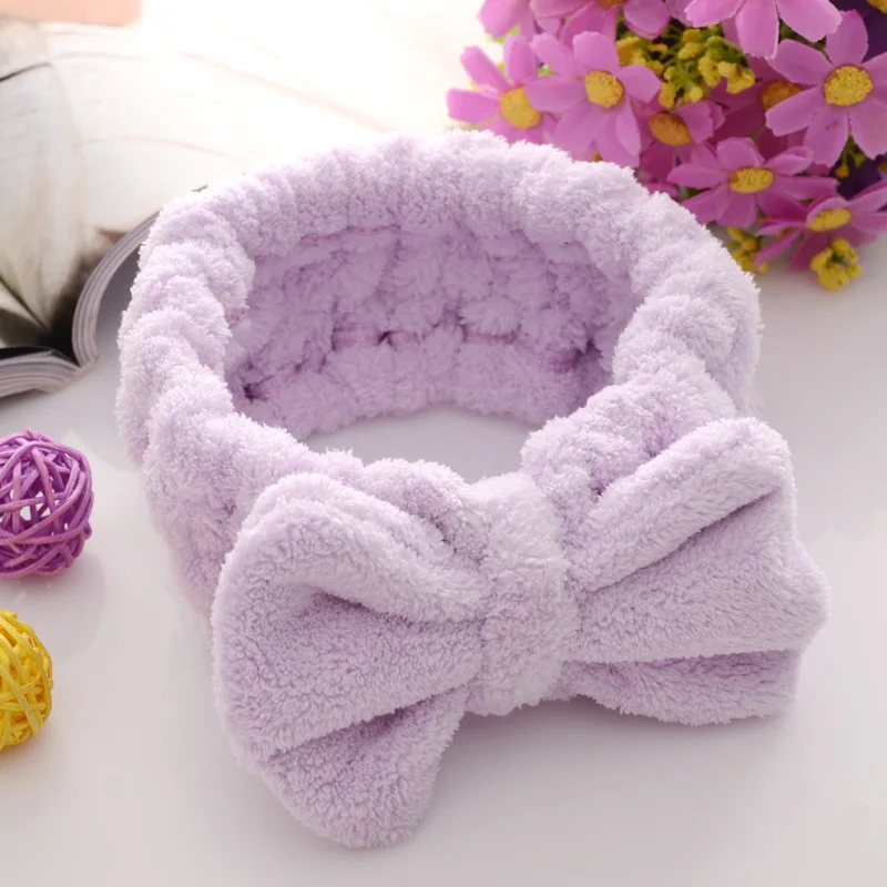 11 Winter Letter OMG Headbands for Women Girls Bow Wash Face Turban Makeup Elastic Hair Bands Coral Fleece Hair Accessories - Цвет: 11