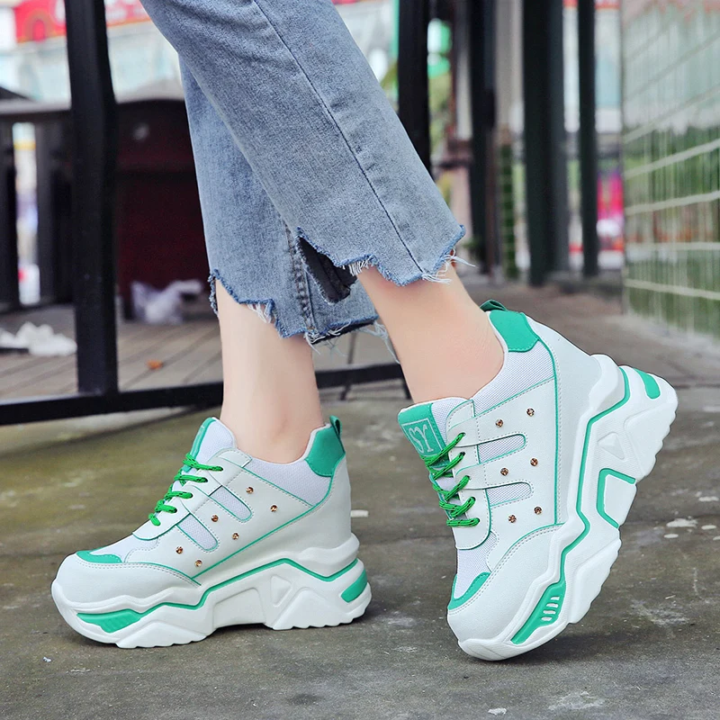 de deporte 2019 a la con plataforma blanca para mujer, zapatos casuales de marca de mujer, zapatos deportivos de cuero para mujer - AliExpress