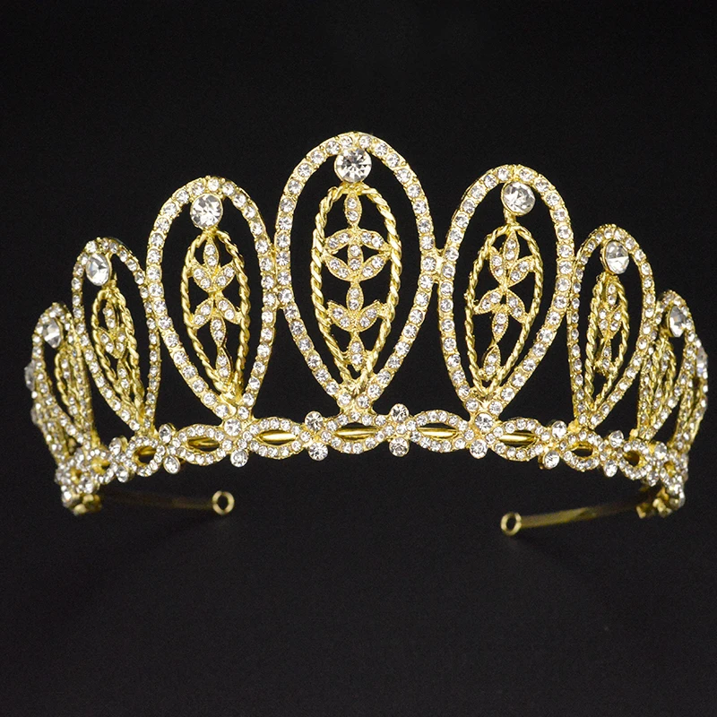 2020 New Bride Rhinestone Crown Fashion Wedding Gold And Silver Headdress Handmade Ladies Prom Hair Accessories | Украшения и