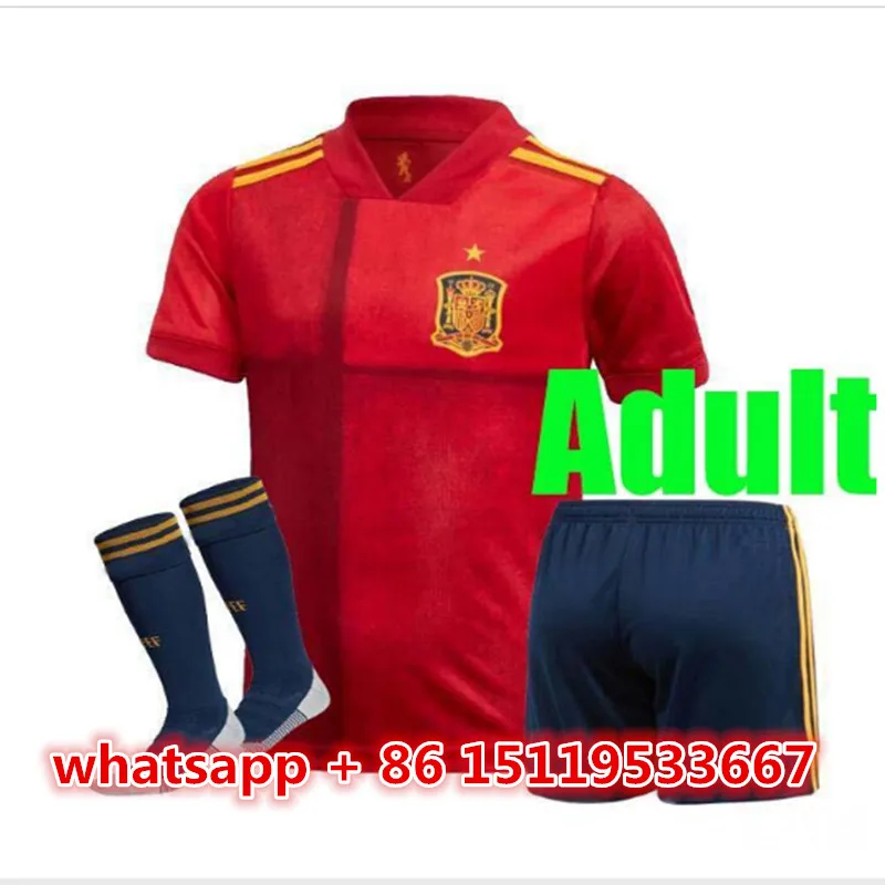 Испанские футбольные майки PIQUE SERGIO A. INIESTA MORATA KOKE ramos ASENSIO SILVA ISCO Tiago комплект для взрослых+ носки Джерси - Цвет: shirt
