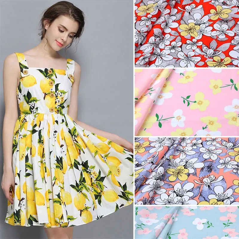 50*143cm 100% Cotton Printing Fabric for Clothes Tablecloth Curtain DIY Handmade | Дом и сад