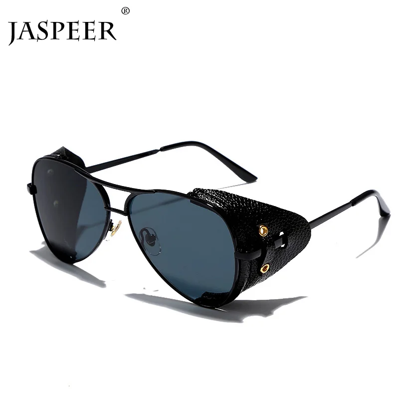 JASPEER цепочки Новые овальные солнцезащитные очки Для мужчин Для женщин Винтаж брендовые солнцезащитные оправа для очков с черной зеркальной мужской в панк-стиле солнцезащитные очки