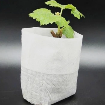 

500pcs Biodegradable Non-woven Nursery Bags Plant Grow Bags Fabric Seedling Pots Eco-Friendly Aeration Planting Bags