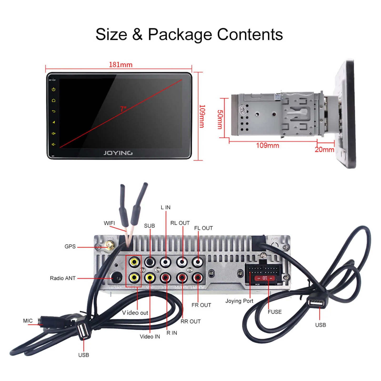 Sale JOYING 1din 2G RAM Android 9.0 car radio 7