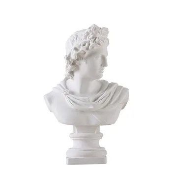 

APOLLO HEAD PORTRAITS BUST GYPSUM GREEK MYTHOLOGY ADELOS STATUE HOME DECORATION RESIN ART&CRAFT SKETCH PRACTICE 31CM L1596