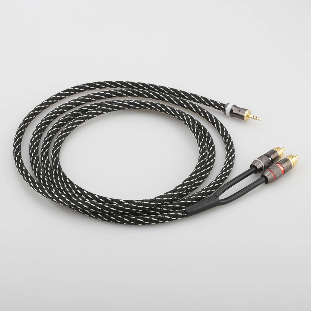 Audiocrast 3 5mm to RCA Cable 2 Male RCA to AUX Cable 99 99 4N OFC 1 8 to RCA Stereo Cable Audiophiles Headphone RCA Cable