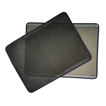 

30*30cm Dual Layer Cat Litter Mat Honeycomb Waterproof Scatter Control Trapper Pad JA55