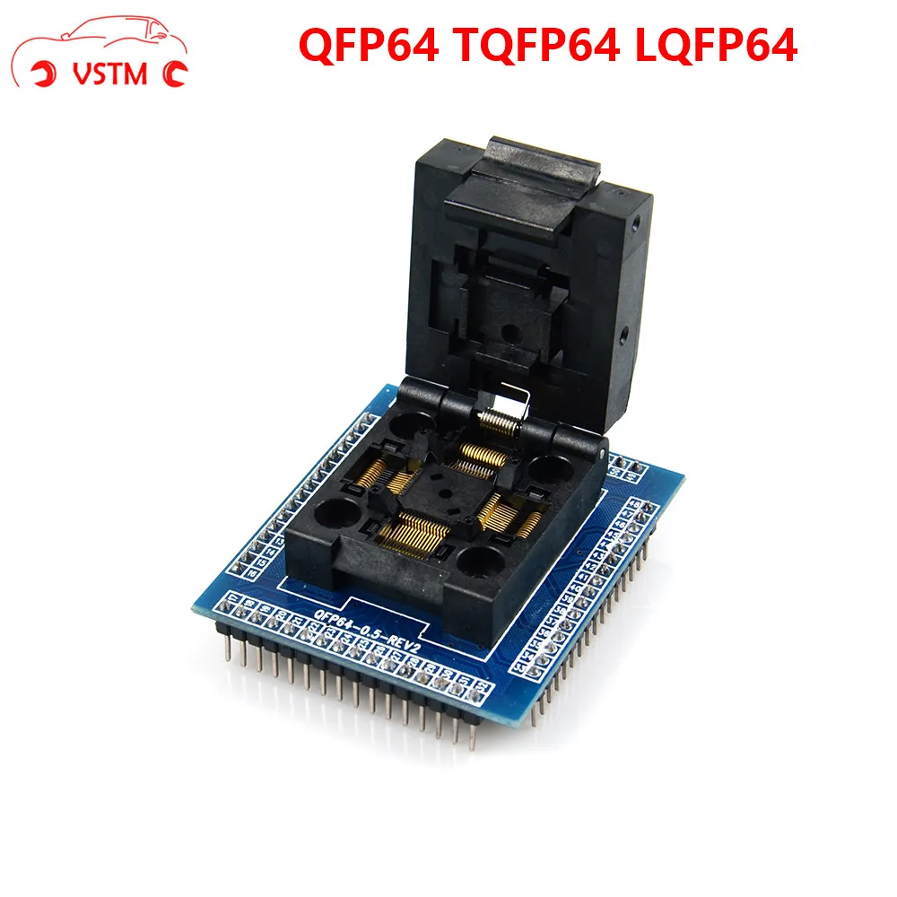 

free shipping QFP64 TQFP64 LQFP64 socket adapter IC test socket burning 0.5m programmer STM32 QFP64 socket
