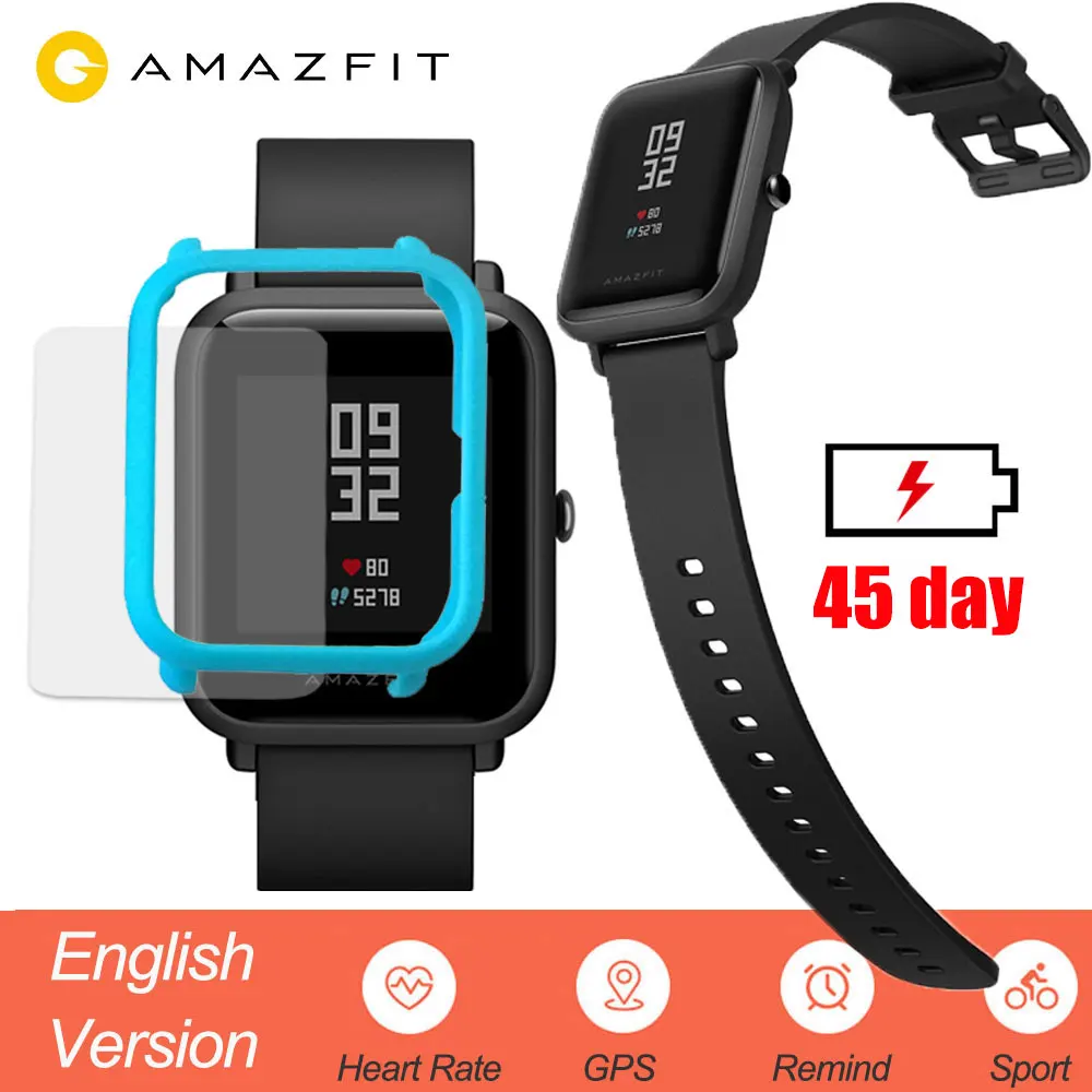 Английская версия Смарт-часы Xiao mi Amazfit Bip Hua mi Pace Lite IP68 gps Gloness умные часы 45 дней в режиме ожидания пульс
