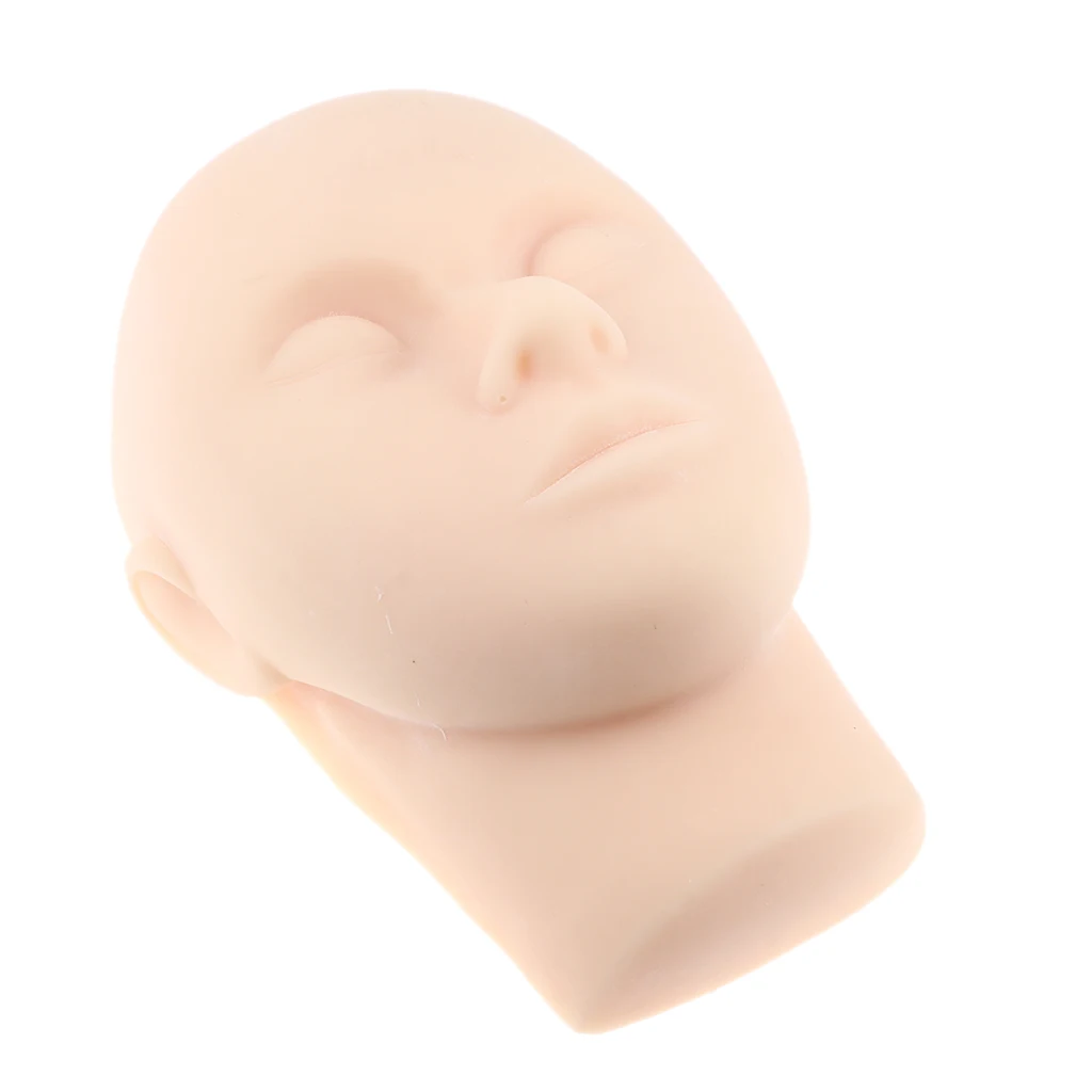 Silicone Practice Cosmetology Mannequin Head for Eyelash Extensions Face Painting Makeup Massage Practice Head Model