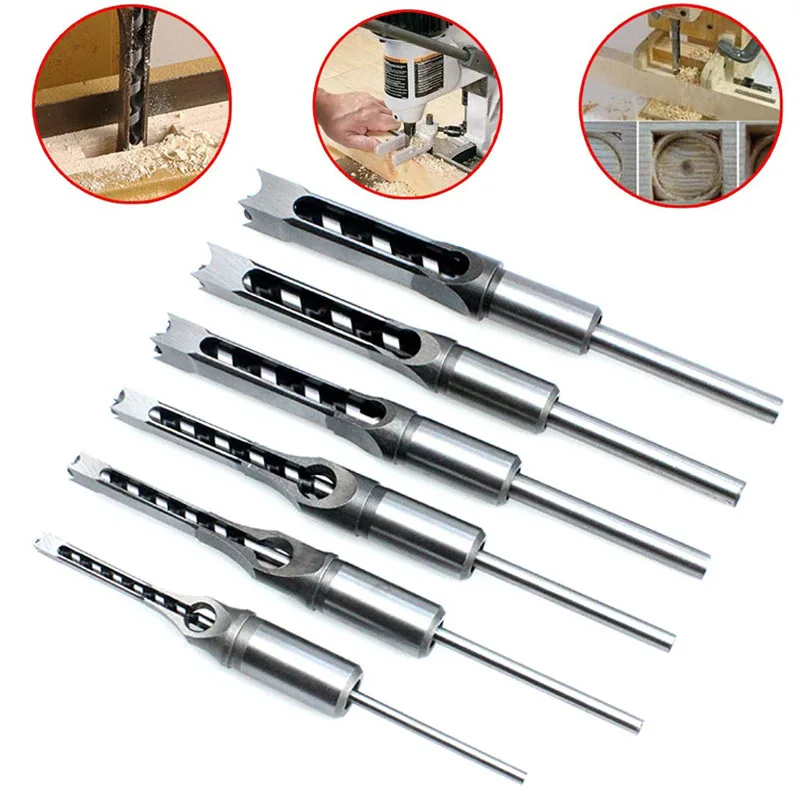 4pcs/5pcs/6pcs Square Hole Drill Bit Auger Bit Steel Mortising Drilling