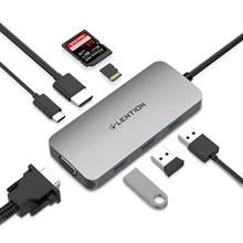 USB C Hub with 4K HDMI, VGA, SD/Micro SD Card Reader, 3 USB 3.0, Type C Charging Adapter for MacBook Pro16,New Mac Air, Surface