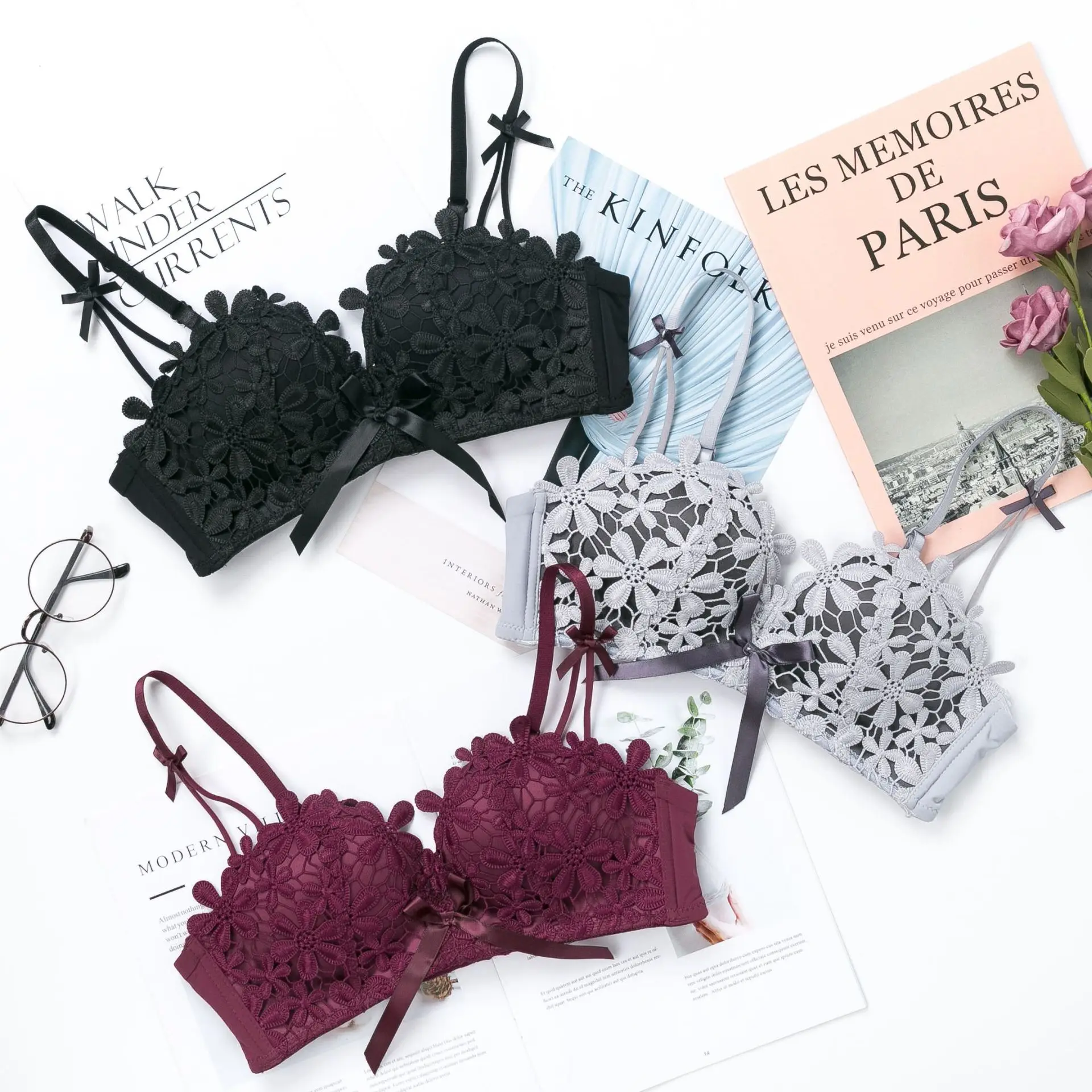 Бесшовное нижнее белье с глубоким v образным вырезом без стального кольца пуш ап