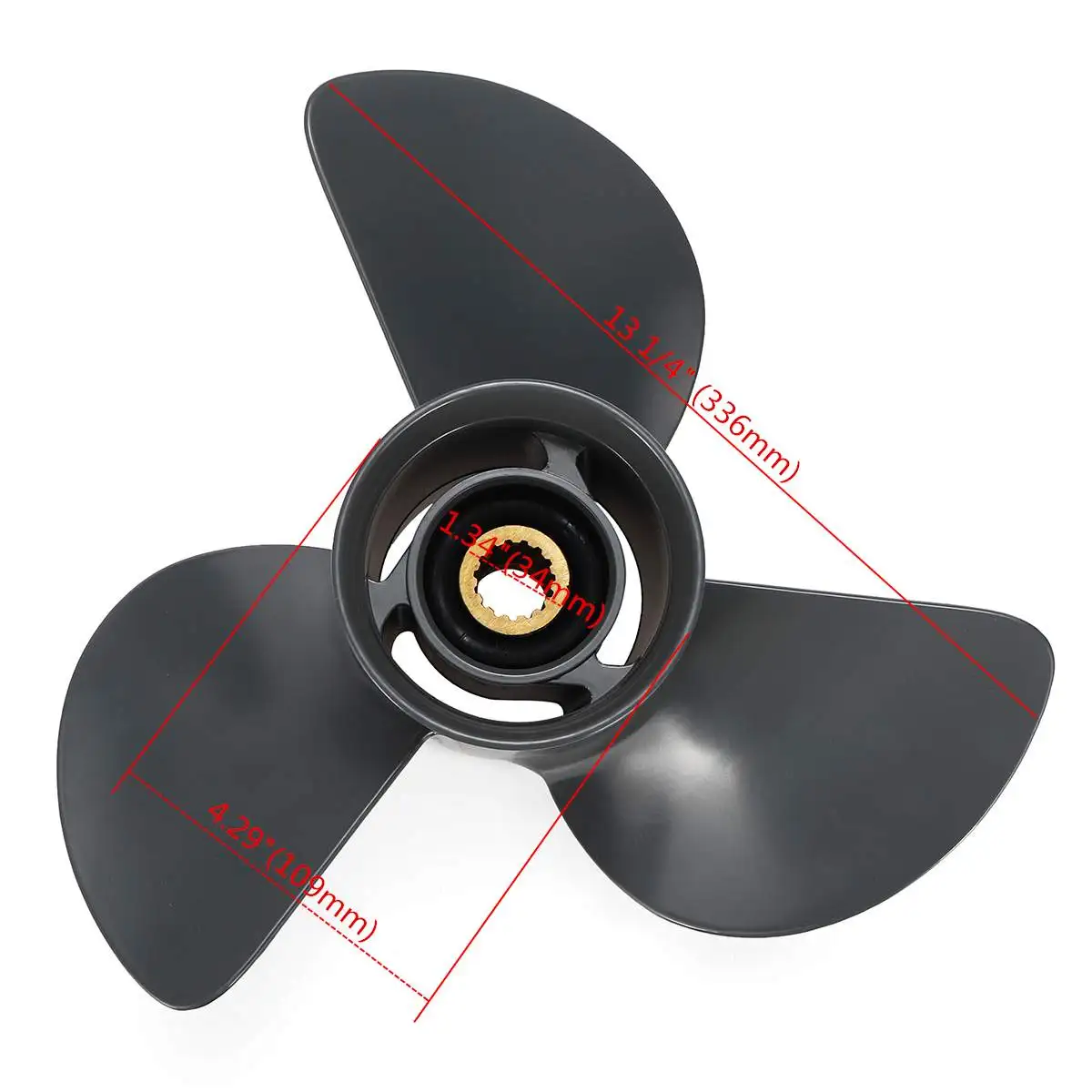 

13 1/4 x 17 Outboard Propeller For Mercury Mariner 70-150HP 48-77344A45 Gray Marine Propeller 15 Spline Tooth Aluminium Alloy
