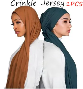 

1pcs High quality crinkle long shawls crumple jersey hijab wrap lady scarf scarves headband can choose colors