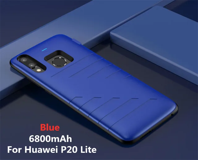 Blue For P20 Lite 6800 мАч запасная крышка зарядного устройства для huawei Nova 3E power Bank чехол Высококачественный чехол для портативного аккумулятора для huawei P20 Lite - Цвет: Blue For P20 Lite