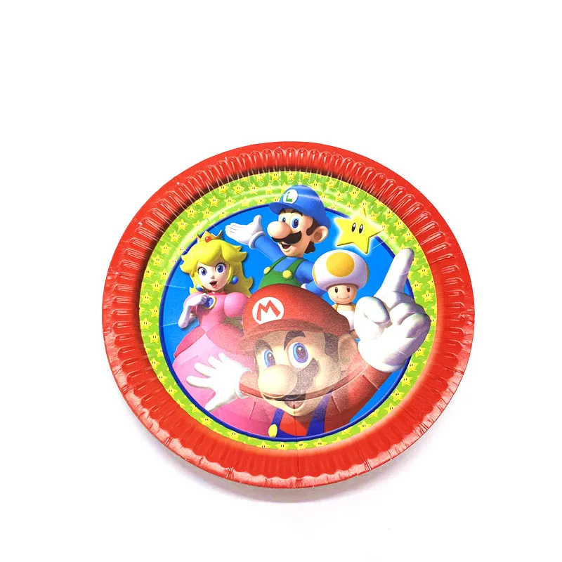 80 шт/50 шт игровая тема Super Mario Bros Детский день рождения, день рождение мальчика бумажные стаканчики+ тарелки+ салфетка+ подарочные пакеты семейные вечерние принадлежности для дня рождения