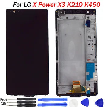 

For LG X Power X3 lcd display K220 k210 k450 US610 LS755 K220DSF LCD Touch Screen Assembly Mobile Display Frame K220 touch lcd
