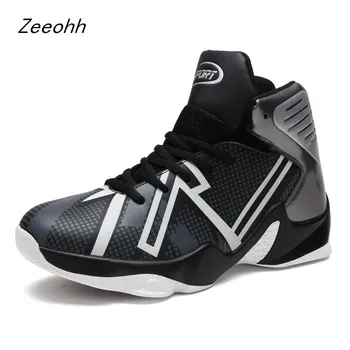 

2019 High Top Basketball Shoes Outdoor High Quality Sports Shoes Lace Up Breathable Cushioning Sneakers Men Plus Size 39-46