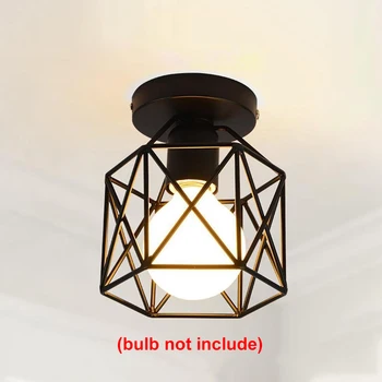 

Industrial Ceiling Lamp Shade Fixture For Hallway Entrance Aisle Porch Square Iron Chandelier Pendant Light (Without Lamp)