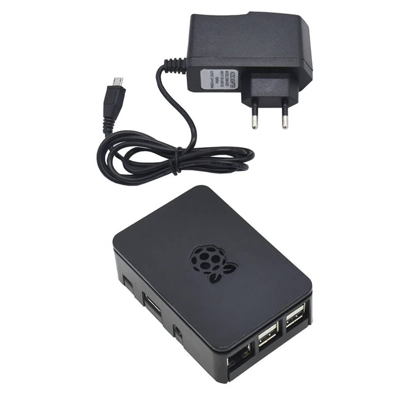Для Raspberry Pi 3 Model B+(Plus)+ Abs чехол+ 5V 2.5A Мощность адаптер с поддержкой Wi-Fi и Bluetooth Декодер каналов кабельного телевидения вилка стандарта ЕС-SCLL