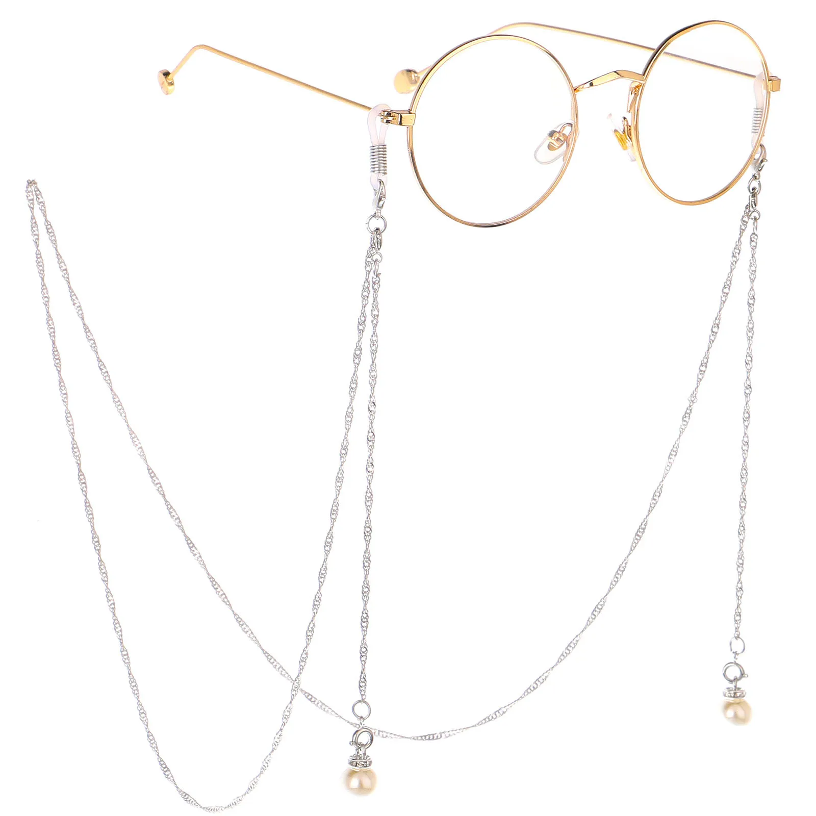 

Wing Celebrity Style Glasses Lanyard Pearl Chain Multi-functional Double Curb Chain Fashionable Sunglasses Chain Decoration Glas