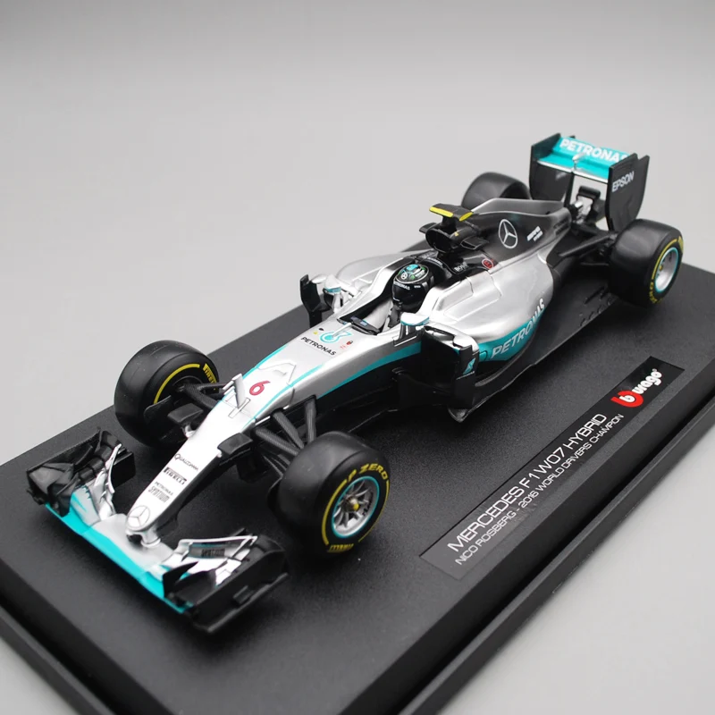 Модель Bburago 1:18 1/18 W07 2016 No6 Nico Rosberg Formula 1 F1 гоночный автомобиль Транспортное средство
