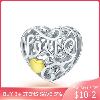 

CodeMonkey Authentic 925 Sterling Silver Love Heart Openwork Beads Charm fit Bracelet DIY Jewelry Making Girlfriend Gift CMC859