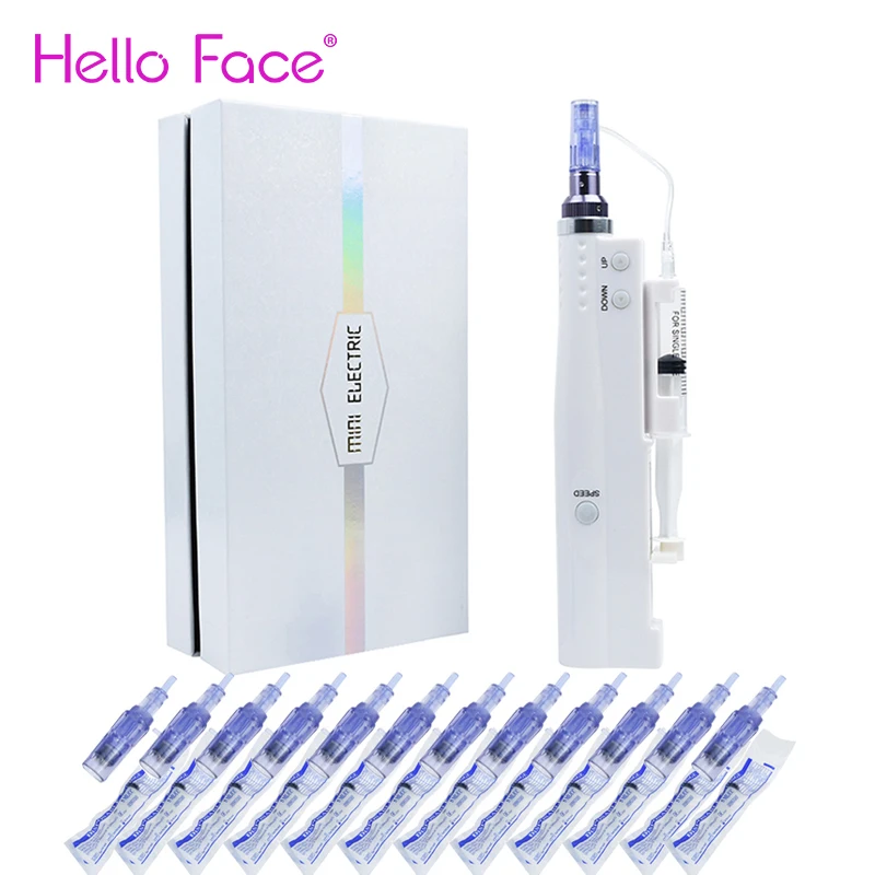 US $49.39 Hydra Injector Aqua Derma Pen With 12 Pin Needles and Tube 2 in 1 Portable Smart Pen Facial Machine